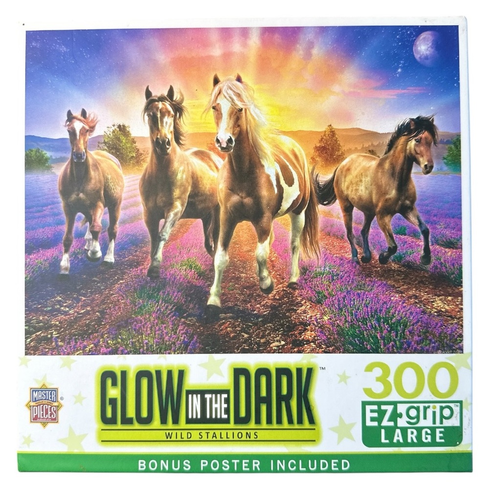 Glow in the Dark - Wild Stallions 300 Piece EZ Grip Puzzle - Kids Puzzle